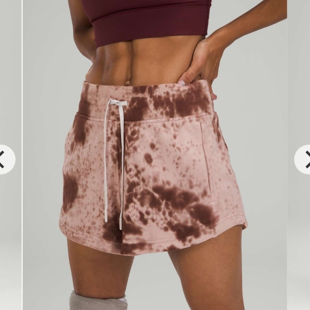 Lululemon Inner Glow Terry Short 3" Marble Dye Silky French Press Size 4